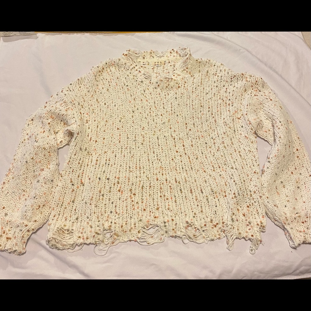 Distressed confetti POL sweater